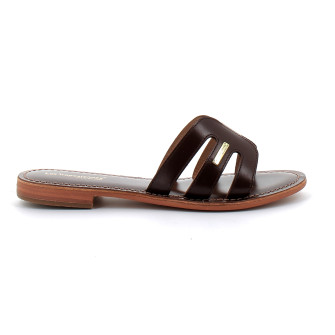 Mules pour femme en cuir Damia chocolat 331211